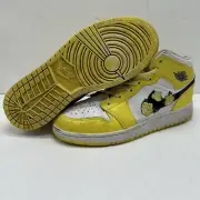 Nike Air Jordan 1 Youth Shoes 5Y Retro Mid Dynamic Yellow Floral AV5174-700