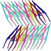 BESTYASH 30Pcs Eyebrow Tweezers Lightweight Plastic Eyebrow Trimming Tools for Women and Men for Daily Makeup and Grooming Durable and Easy to Carry Mixed Colors