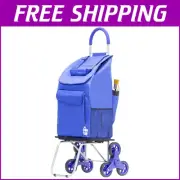 Stair Climber Bigger Trolley Dolly - Blue Foldable Cart for Effortless Shopping