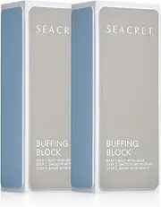 SEACRET - Professional Nail Buffing Block. 3 Ways Buffing Block The Secret for Shiny Nails. Manicure & Pedicure - Pack of 2