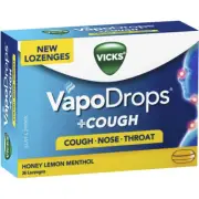 Vicks Vapodrops + Cough Lozenges Honey Lemon 2x36CT