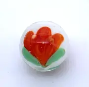 New for 2023! Single Orange Crocus 22mm Art Glass Handmade Shooter Marble Vacor