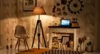 Nautical Floor Shade Lamp Wooden Tripod Lighting Stand Chrome Fixture Home Decor