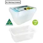 40 x Takeaway Food Containers 1000ml Plastic Lids Meal Prep Lunch Box Take Away