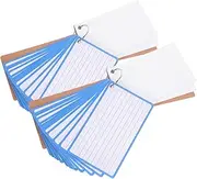 HOODANCOS Blank Index Cards with Binder Ring Lined DIY Note Cards for Home Office School Multi Use Design Water Resistant Lightweight for Flashcards Price Tags