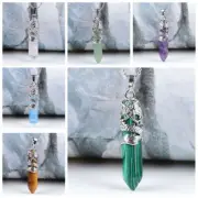 Natural Obelisk Gemstone Pendant Quartz Crystal Point Wand Necklace Chakra Reiki