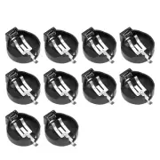 10 Pcs CR2450 Horizontal Battery Holder Black Container Shell