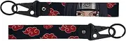 Akatsuki Ninja Red Clouds Anime Keychains and Jet Tags for Keys, Car Keychain Key Rings for Luggage Bag, For Motorcycle Car Keys Chain JDM, Black, 7 x 1 x .25 inches