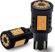 2Pcs Extremely Bright W16W 921 912 T15 LED Bulb - Canbus Error Free Backup Reverse Light with 57SMD Built-in Resistor(Amber Yellow)