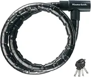 Master Lock Motorbike Cable Lock [Key] [1.2 m Cable - Armoured Steel] [Outdoor] 8115EURDPS - Ideal for Motorbikes and Bicycles