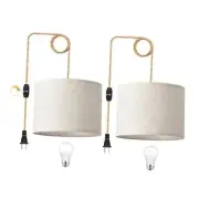 Plug in Pendant Light, Hanging Light with Plug in Cord with Switch, Dimmable