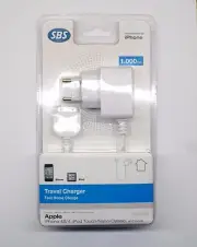 Sbs Travel Charger 90 240V 1000mA x Apple iPhone 4/4S iPod Touch/Nano Te0ats641