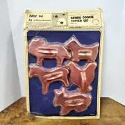 Vintage Flambeau 5 Piece Animal Cookie Cutter Set, SEALED, Chip & Tarnish Proof