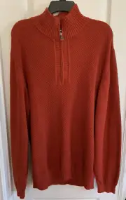 NEW Southern Pines Maroon 1/4 Quarter Zip Pullover Cotton Sweater Sz XXL