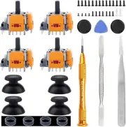 4 Pack Hall-Effect Joysticks Replacement for DualSense PS5 Controller, 3D Ana...