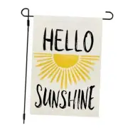 Hello Sunshine Summer Garden Flag 12×18 Inch Double Sided for Outside Boho