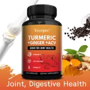 Turmeric & Ginger with ACV - 95% Curcuminoids, Bioperine for Superior Absorption