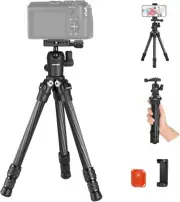 TP09 Carbon Fiber Mini Tripod for iPhone, 20" Desktop Tripod with Ball Head, Pho