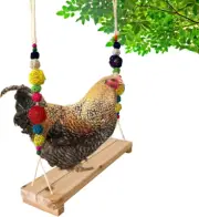 Vehomy Chicken Swing Chicken Perch Chicken Wood Stand Handmade Chicken Coop Toy