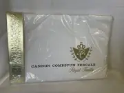Cannon Combspun Percale Double Bed Flat Sheet 81"x108" before hemming White USA