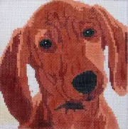 Dachshund Hand Painted Needlepoint Canvas