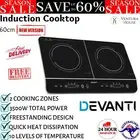 BLACK TWIN 240V INDUCTION COOKTOP LED 10-HEAT DOUBLE GLASS COOKER HOT PLATE HOB