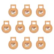 10pcs Plastic Cord Lock Single Hole Toggle Stopper Round Ball Shaped, Khaki