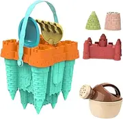 Generic Sand Castle Building Kit - Creative Beach Play Set for Kids, Green, as described