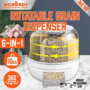 HORUSDY Grain Dispenser 360° Rotating Dry Food Rice Storage Container Cereal Box