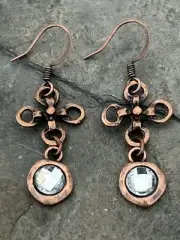 Copper Dangling Clover Earrings Sundance Treasures Jewelry