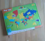 MAPOLOGY ImagiMake World Flags Capitals, Country Shaped Pieces Stickers 78pc NWT