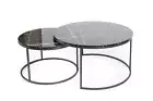 round coffee table set of 2, Marble Inspired Black Coffee Table in sleek design