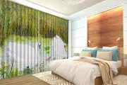 3D Two swans 3 Blockout Photo Curtain Printing Curtains Drapes Fabric Window AU
