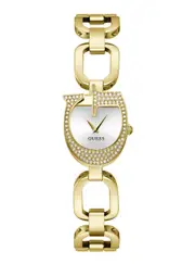 GUESS Gold Gia Logo Link Bracelet Watch