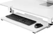FlexiSpot Keyboard Tray Under Desk, C Clamp Computer Keyboard Platform(White)