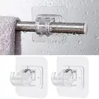Self-adhesive Curtain Rod Hook Door Hanger Rod Hanging Clip Storage Rack