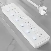 HEYMIX Power Strip USB 5 AC Outlets, 6 USB C Fast Charging Mountable Powerboard, Power Board with Individual Switch with 1.8M Extension Cord, 3250W/13A, Overload Protection for Home and Office