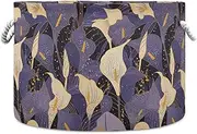 Yoogain Chic White and Purple Calla Lily Vintage storage basket folding and waterproof fabric storage with sturdy handle tubs small blankets for bathroom shoe quilt