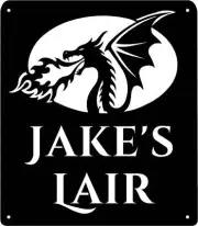 Custom Fire-Breathing Dragon Name Sign – Fantasy Room Decor | Made in USA