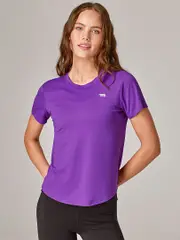 Women's Running Tee. Self Cooling Workout Top - Purple