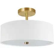 Dainolite Lighting 571-143SF-AGB-WH Everly Semi-Flush Mount