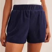 NWT Boden 12 Erica Towelling Shorts in Navy 0724 r0328
