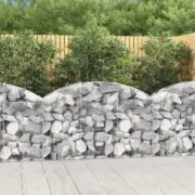 Galvanised Iron Gabion Basket Backyard Arched Stone Retaining Wall Cage Silver