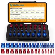 34pcs Nut and Bolt Thread Checker Standard and Metric Set Thread Identifier S...