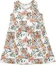 [Caihoyu] Girls Summer Tank Dresses Toddler Fashion Spring Dresses Birthday Gift, Multicolor13, 4 Years