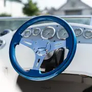 MÖWE Marine Wheel Palma Blue With Decorative Strip Boats Teleflex Ultraflex