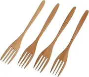 TIDTALEO 4pcs Handle Wooden Forks Safe Cooking Utensils for Stirring and Serving Salads Pasta and Desserts Household Kitchenware Lightweight Design