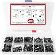 400PCS Computer Screws Motherboard Standoffs Assortment Kit for HDD SSD Hard Drive Fan Power Supply Graphics, Computer Mounting Screws with Screwdriver for DIY PC Case Building and Repair