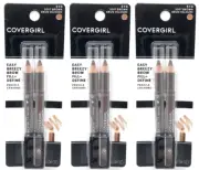 Covergirl Fill +Define Eye Brow Pencils &Sharpener 510 Soft Brown 2Ct - Lot of 3