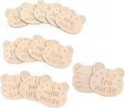 ERINGOGO Wooden Milestone Discs for Baby's Growth 14pcs Monthly Milestone Cards Newborn Shower Decor